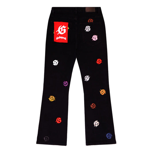 Pantalones vaqueros holgados negros, azules y grises para hombre, estilo vintage, 8240