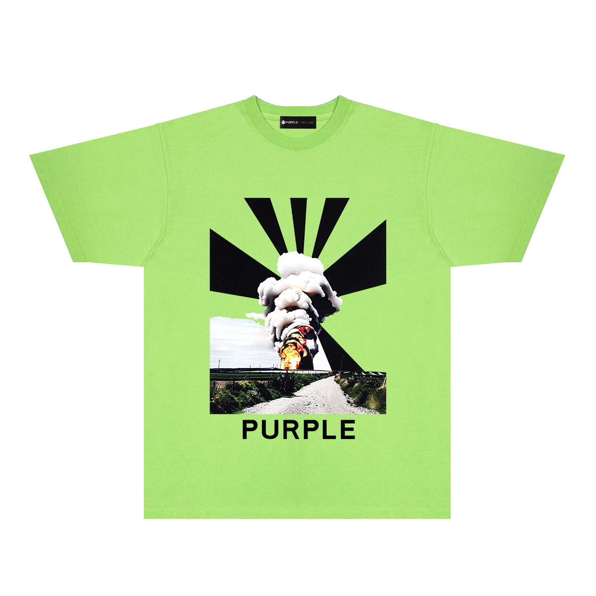 Purple Explosion Graphic T-Shirt Short Sleeve Casual Streetwear Tee PUR179