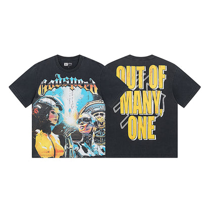 Black Street Vintage Washed T-Shirt (Crafted Print) 1000