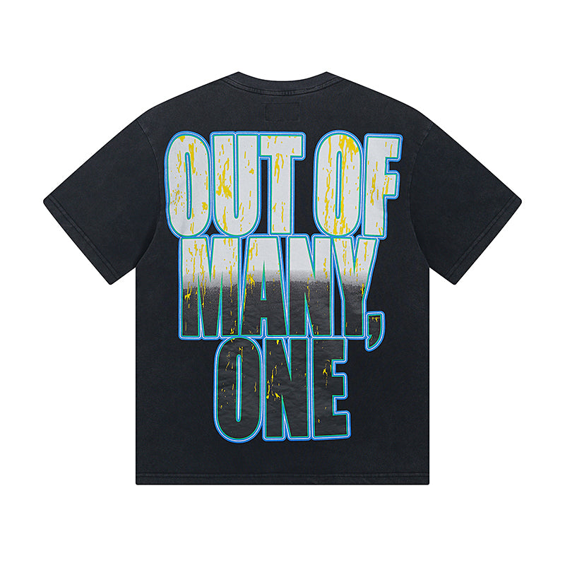 Black Street Vintage Washed T-Shirt (Crafted Print) 1002
