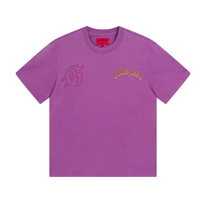 Purple & Black Street Vintage Washed T-Shirt (Crafted Print) 1018