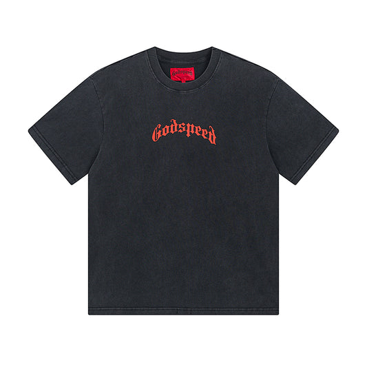 Black Street Vintage Washed T-Shirt (Crafted Print) 1019