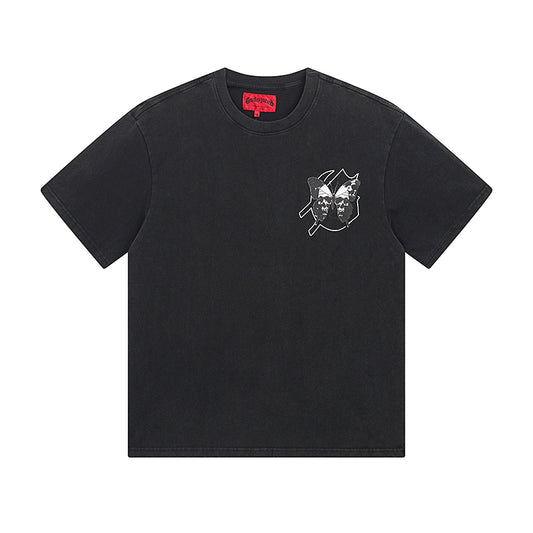 Black Street Vintage Washed T-Shirt (Crafted Print) 1026