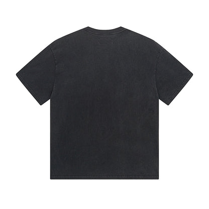 Black Street Vintage Washed T-Shirt (Crafted Print) 1027