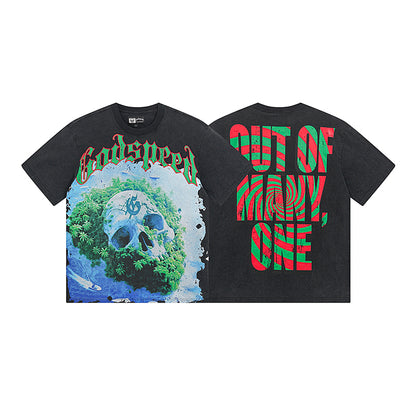 Black Street Vintage Washed T-Shirt (Crafted Print) 1030