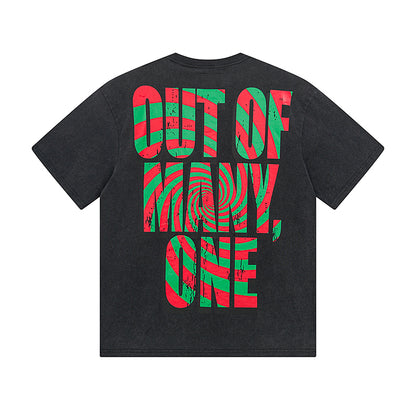 Black Street Vintage Washed T-Shirt (Crafted Print) 1030