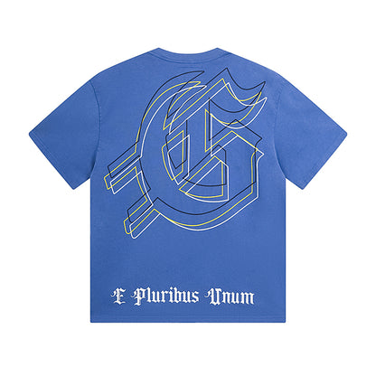 Black & Blue Street Vintage Washed T-Shirt (Crafted Print) 1050