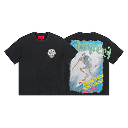 Black Street Vintage Washed T-Shirt (Crafted Print) 1056