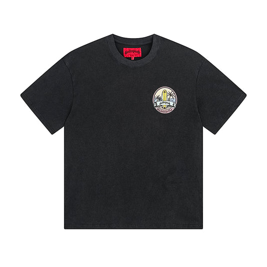 Black Street Vintage Washed T-Shirt (Crafted Print) 1056