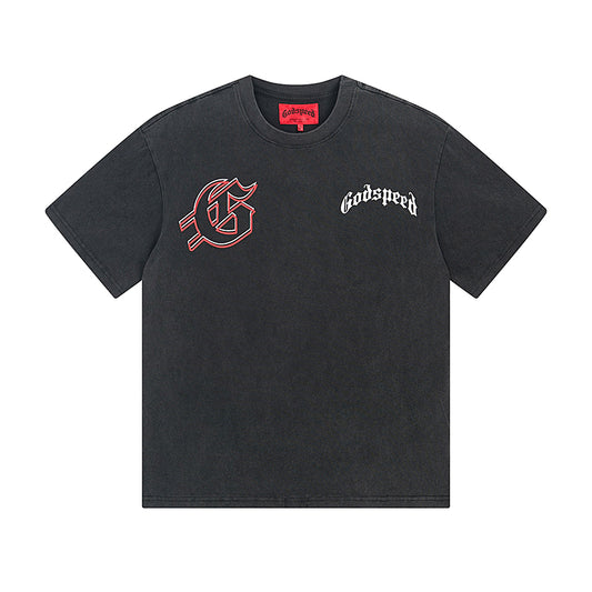 Black Street Vintage Washed T-Shirt (Crafted Print) 1072