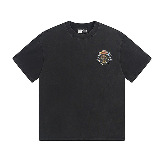 Black Street Vintage Washed T-Shirt (Crafted Print) 1076