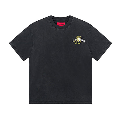 Black Street Vintage Washed T-Shirt (Crafted Print) 1091