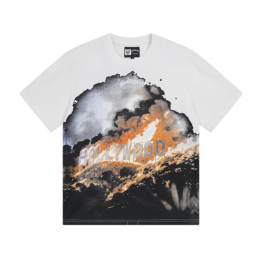 White Rock Street Vintage Washed T-Shirt (Crafted Print) 3007