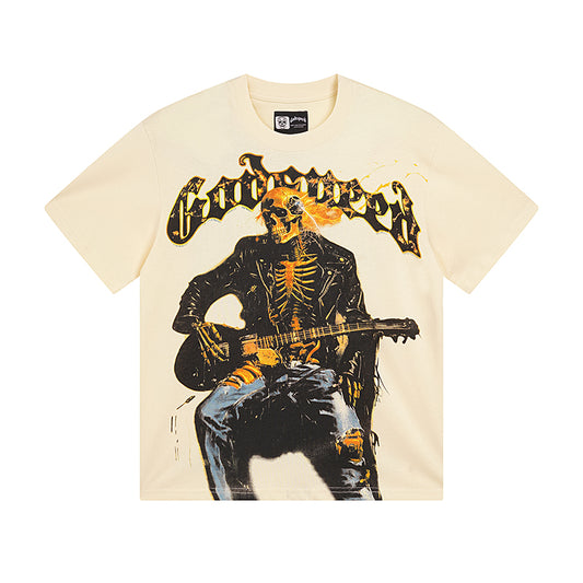 Beige Street Vintage Washed T-Shirt (Crafted Print) 3008