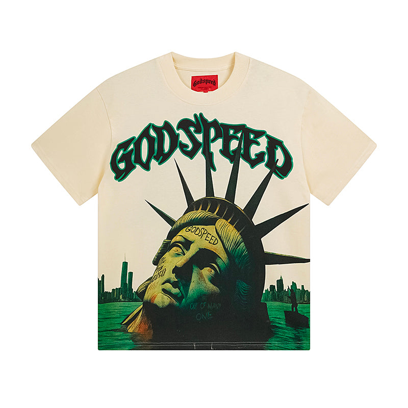 Beige Street Vintage Washed T-Shirt (Crafted Print) 3069