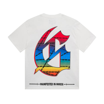 White Street Vintage Washed T-Shirt (Crafted Print) 3128