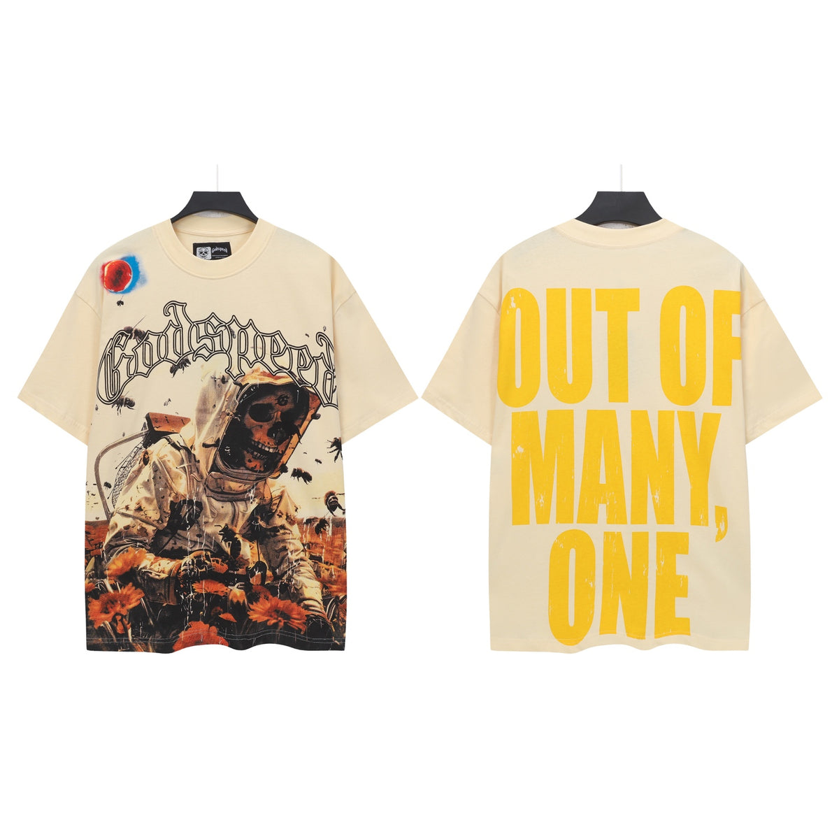 Beige Street Vintage Washed T-Shirt (Crafted Print) 5070