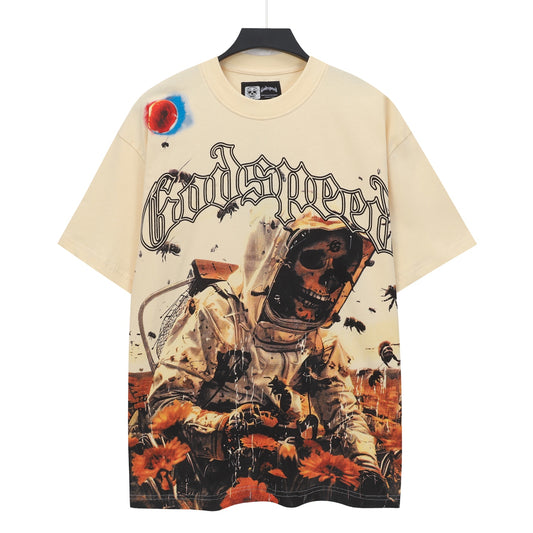 Beige Street Vintage Washed T-Shirt (Crafted Print) 5070