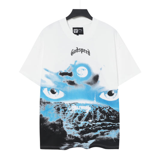 White Street Vintage Washed T-Shirt (Crafted Print) 5076