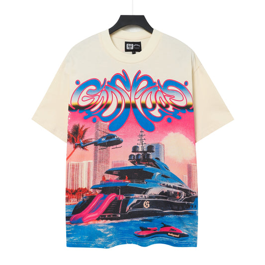 Beige Street Vintage Washed T-Shirt (Crafted Print) 5080
