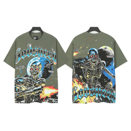 Green Street Vintage Washed T-Shirt (Crafted Print) 5101