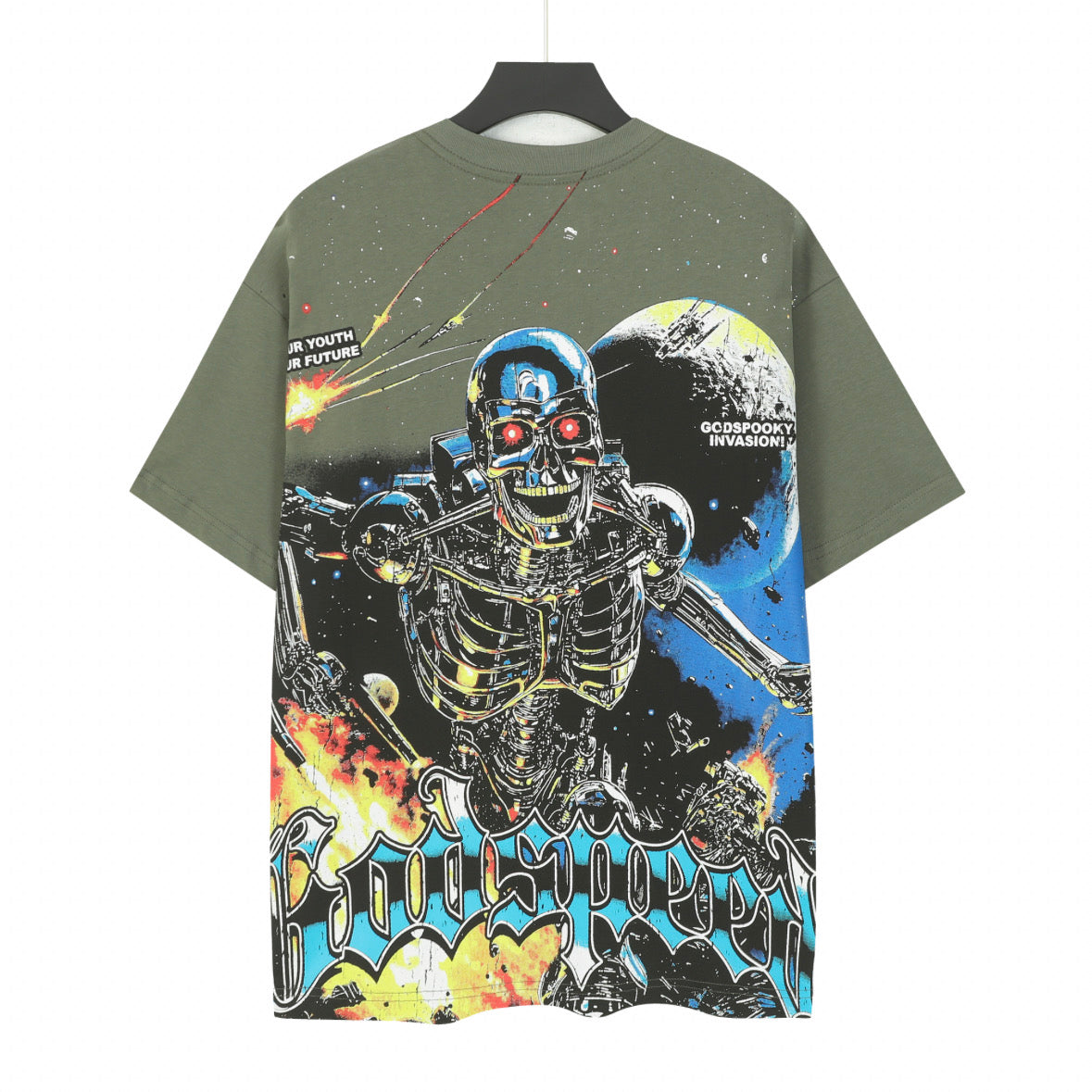 Green Street Vintage Washed T-Shirt (Crafted Print) 5101