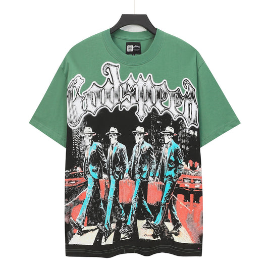 Camiseta Green Street Vintage Washed para hombre (estampado artesanal) 5116