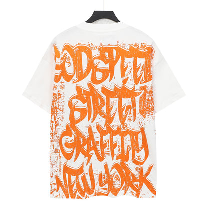 T-shirt homme blanc délavé style vintage (impression artisanale) 5147