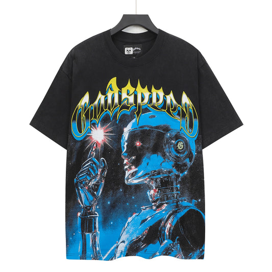 Black Rock Street Vintage Washed T-Shirt (Crafted Print) 6122