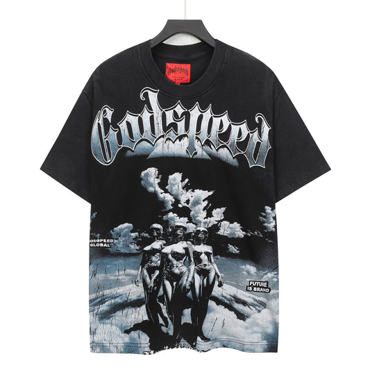 Black Rock Street Vintage Washed T-Shirt (Crafted Print) 6302