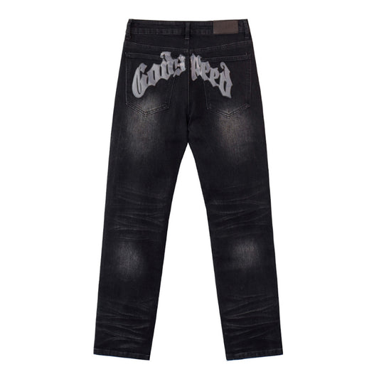 Pantalones vaqueros holgados negros, grises y azules para hombre, estilo vintage, 8211
