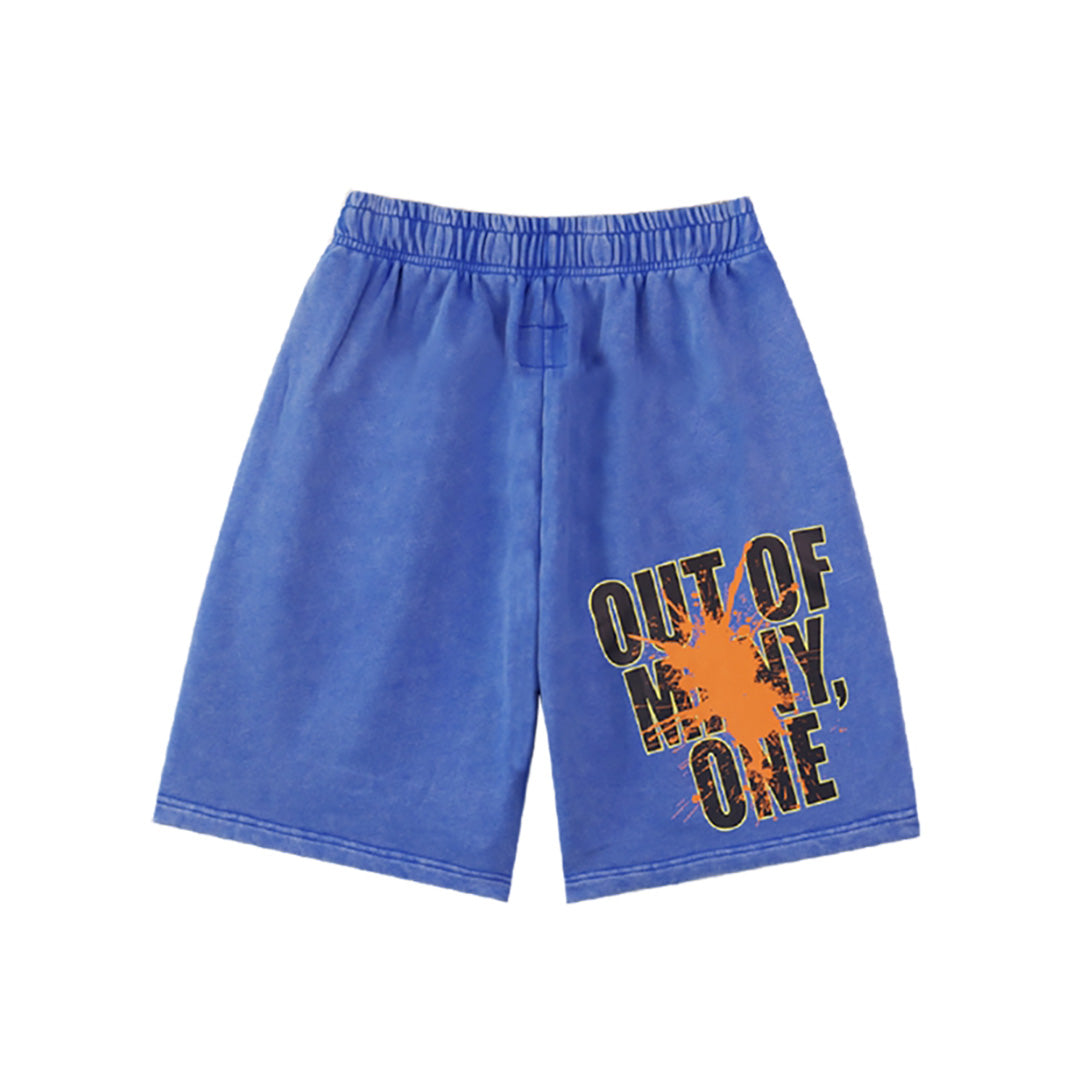 Pantalones cortos de hombre con doble hilo lavado en negro y azul, estampados, estilo urbano vintage 8780