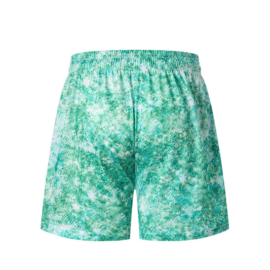 Aqua Green Streetwear Loose Fit Shorts  Casual Urban Style EES-09