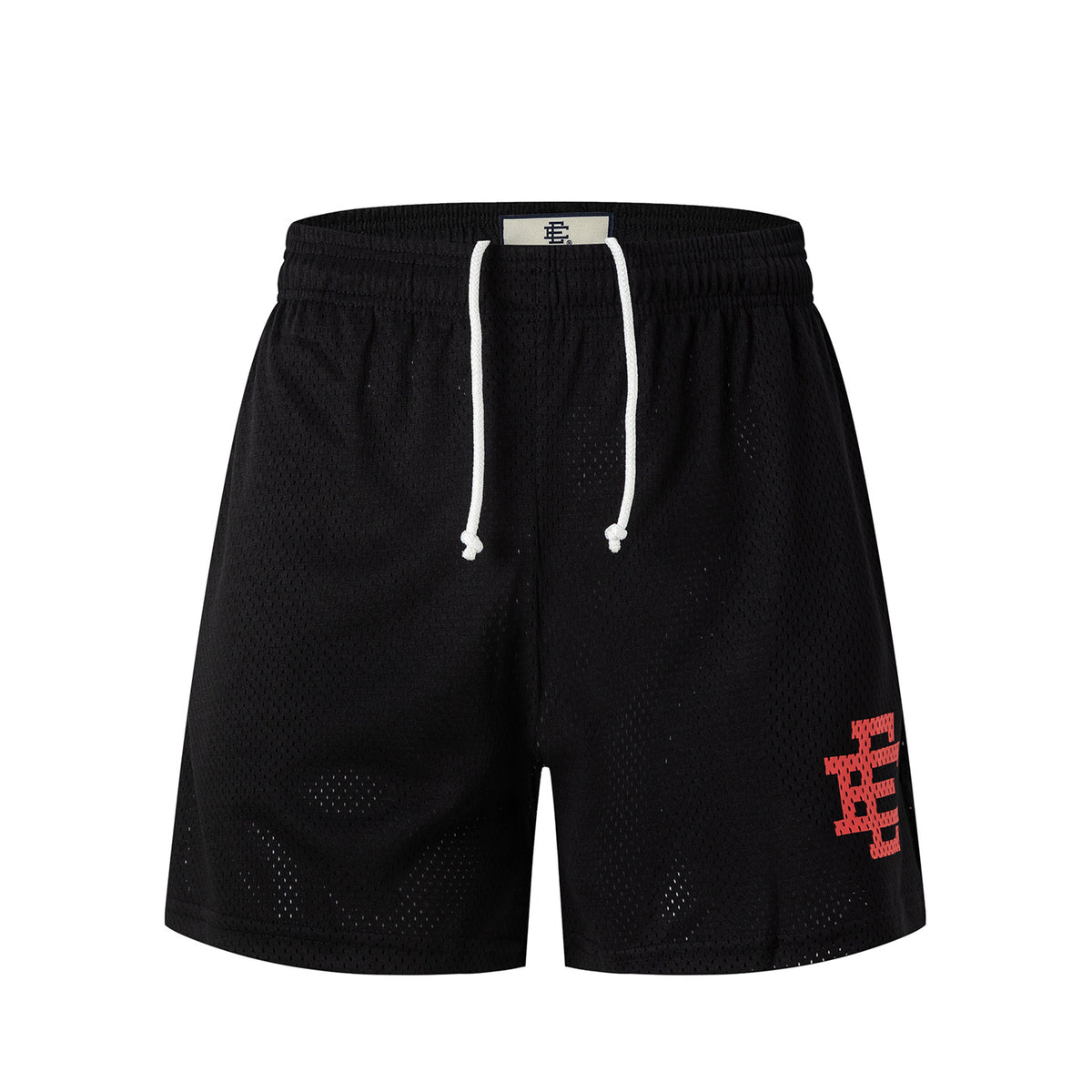 Black Streetwear Shorts Red Letter Print Loose Fit Breathable Elastic Waist Quick-drying Shorts EES20