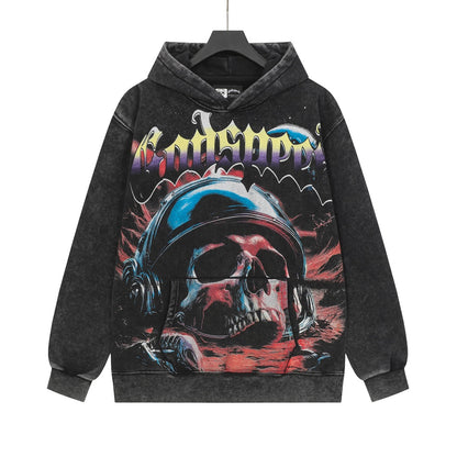 Green & Black Street Vintage Washed Hoodie (Crafted Print) G6605