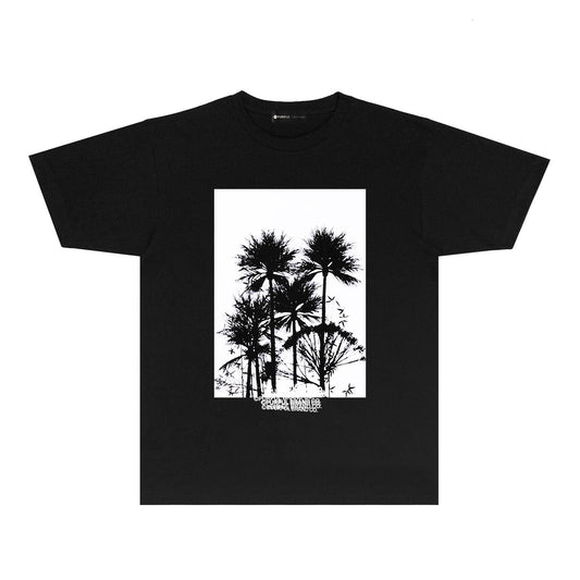 Purple Graffiti Print Short Sleeve T Shirt Streetwear Tee PUR008