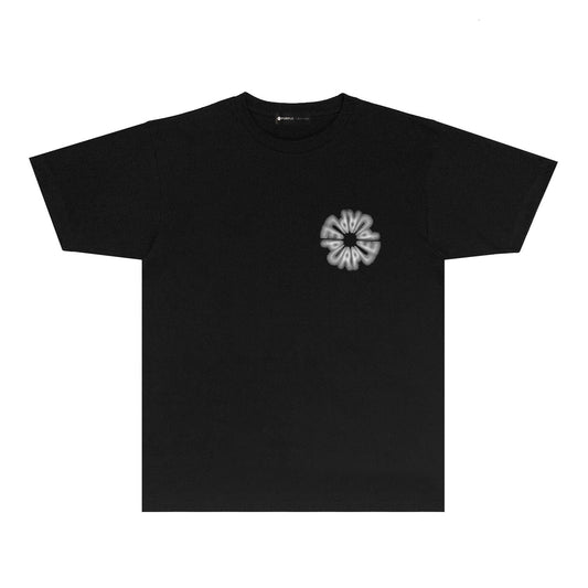 Purple Phantom Letter Graphic T-Shirt Short Sleeve Casual Streetwear Tee PUR055