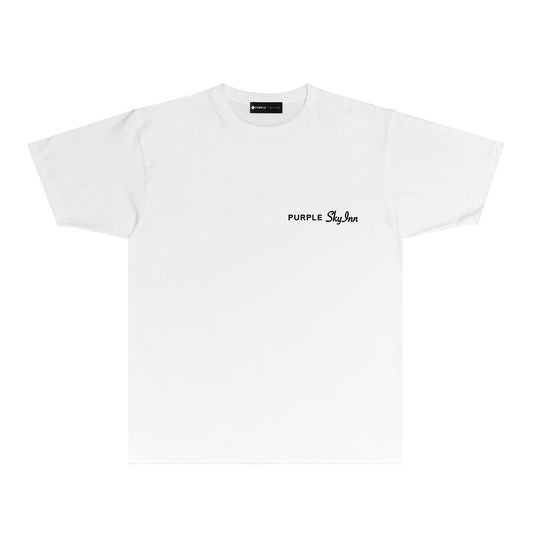Purple Palm Billboard Graphic T-Shirt Short Sleeve Casual Streetwear Tee PUR081B