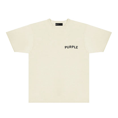 Purple Oversized Letter Graphic T-Shirt Short Sleeve Casual Streetwear Tee PUR083
