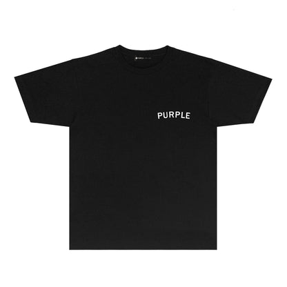 Purple Oversized Letter Graphic T-Shirt Short Sleeve Casual Streetwear Tee PUR083