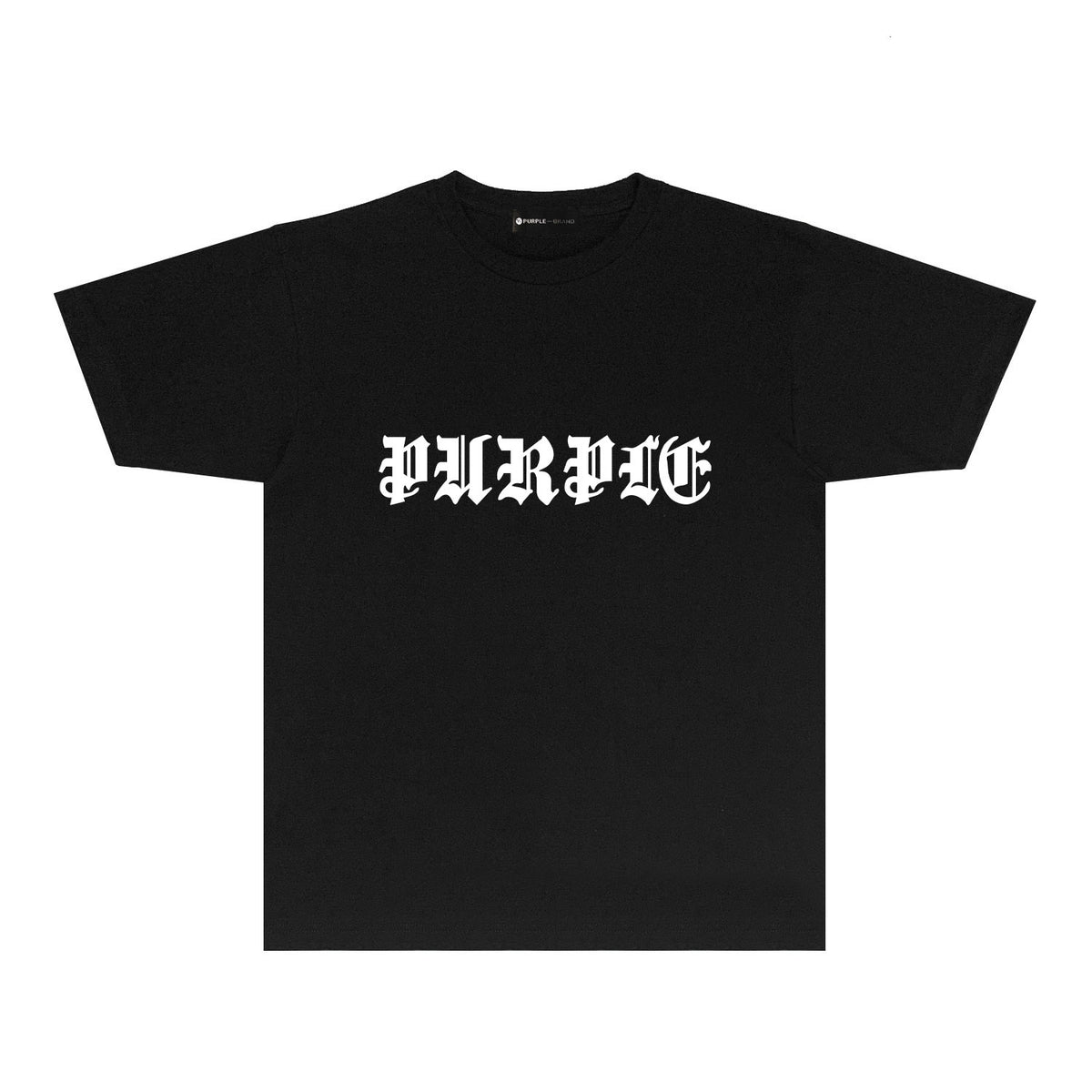 Purple Sanskrit Letter Graphic T-Shirt Short Sleeve Casual Streetwear Tee PUR086