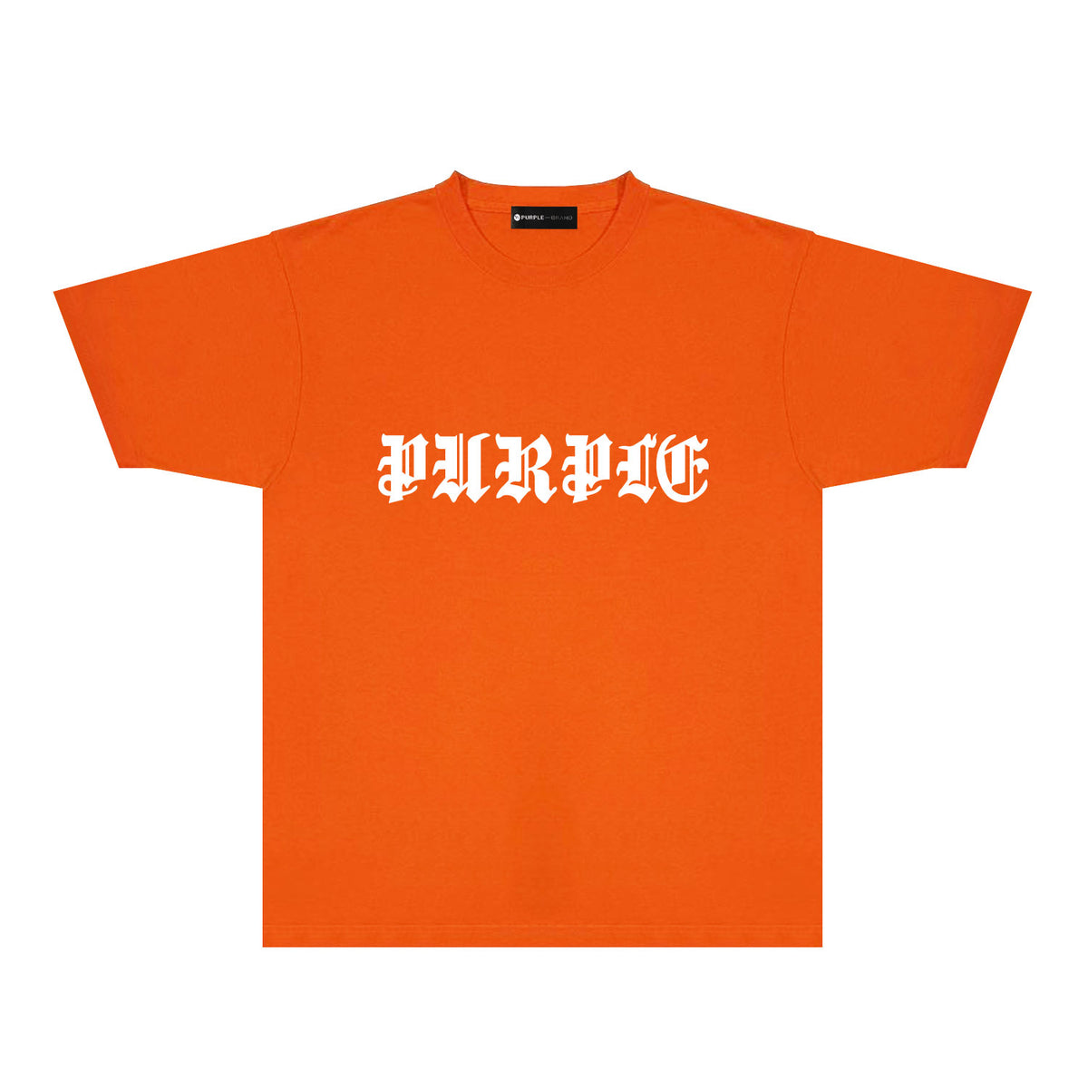 Purple Sanskrit Letter Graphic T-Shirt Short Sleeve Casual Streetwear Tee PUR086