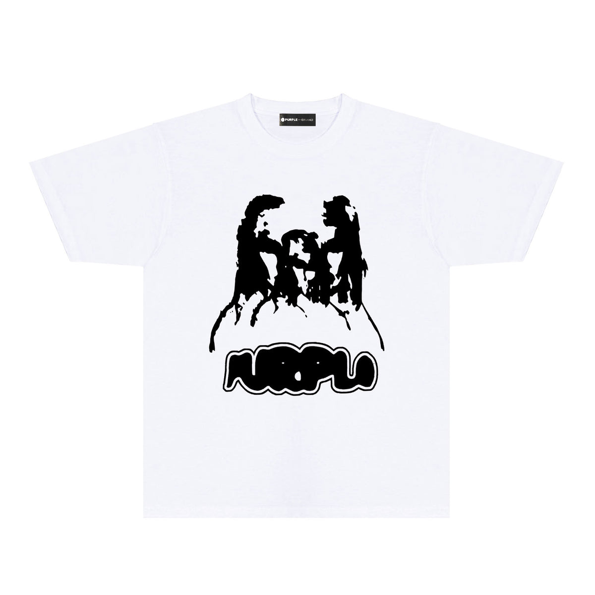 Purple Red Graffiti Graphic T-Shirt Short Sleeve Casual Streetwear Tee PUR087