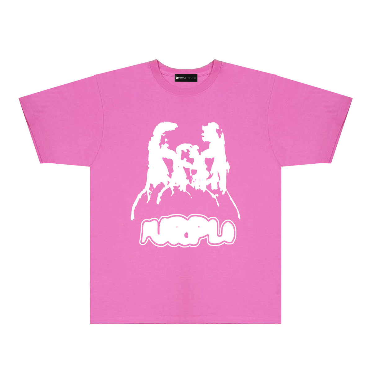 Purple Red Graffiti Graphic T-Shirt Short Sleeve Casual Streetwear Tee PUR087