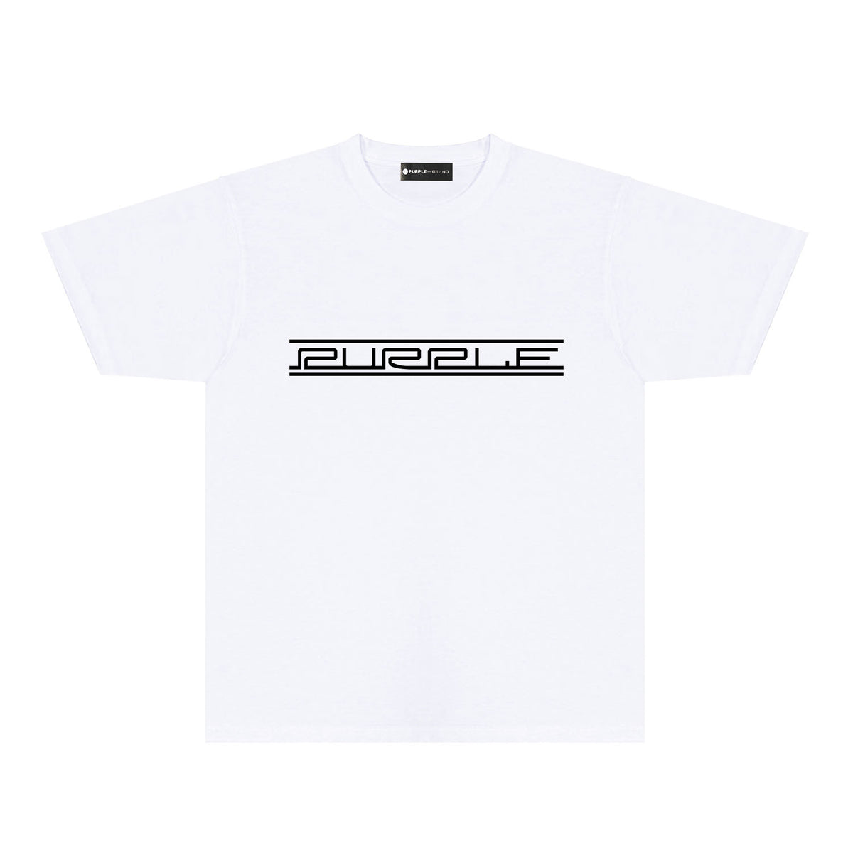 Purple Patterned Letter Graphic T-Shirt Short Sleeve Casual Streetwear Tee PUR088