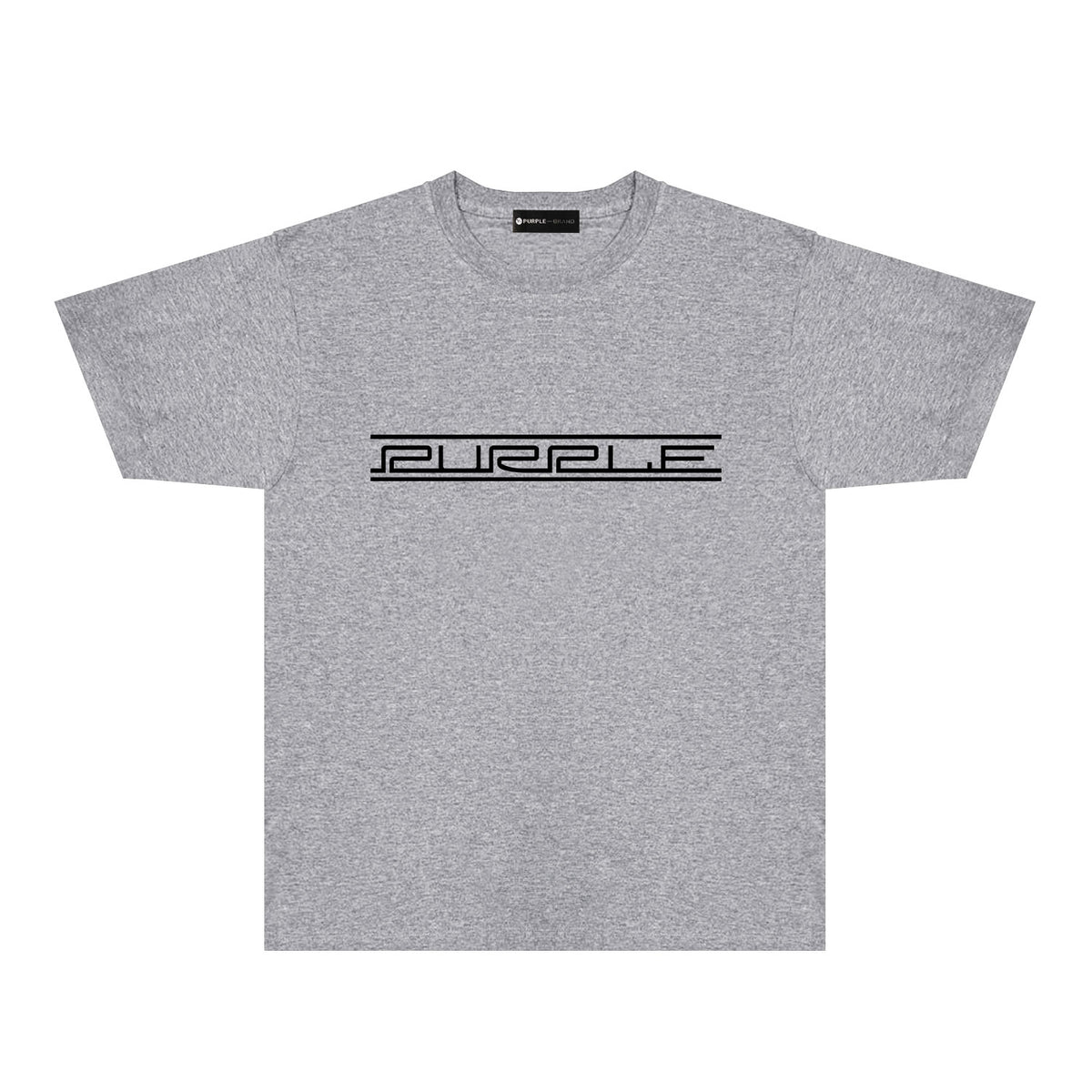 Purple Patterned Letter Graphic T-Shirt Short Sleeve Casual Streetwear Tee PUR088