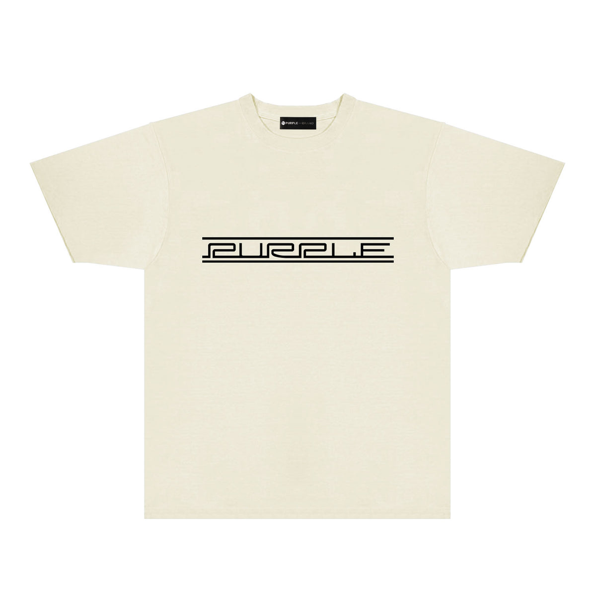 Purple Patterned Letter Graphic T-Shirt Short Sleeve Casual Streetwear Tee PUR088