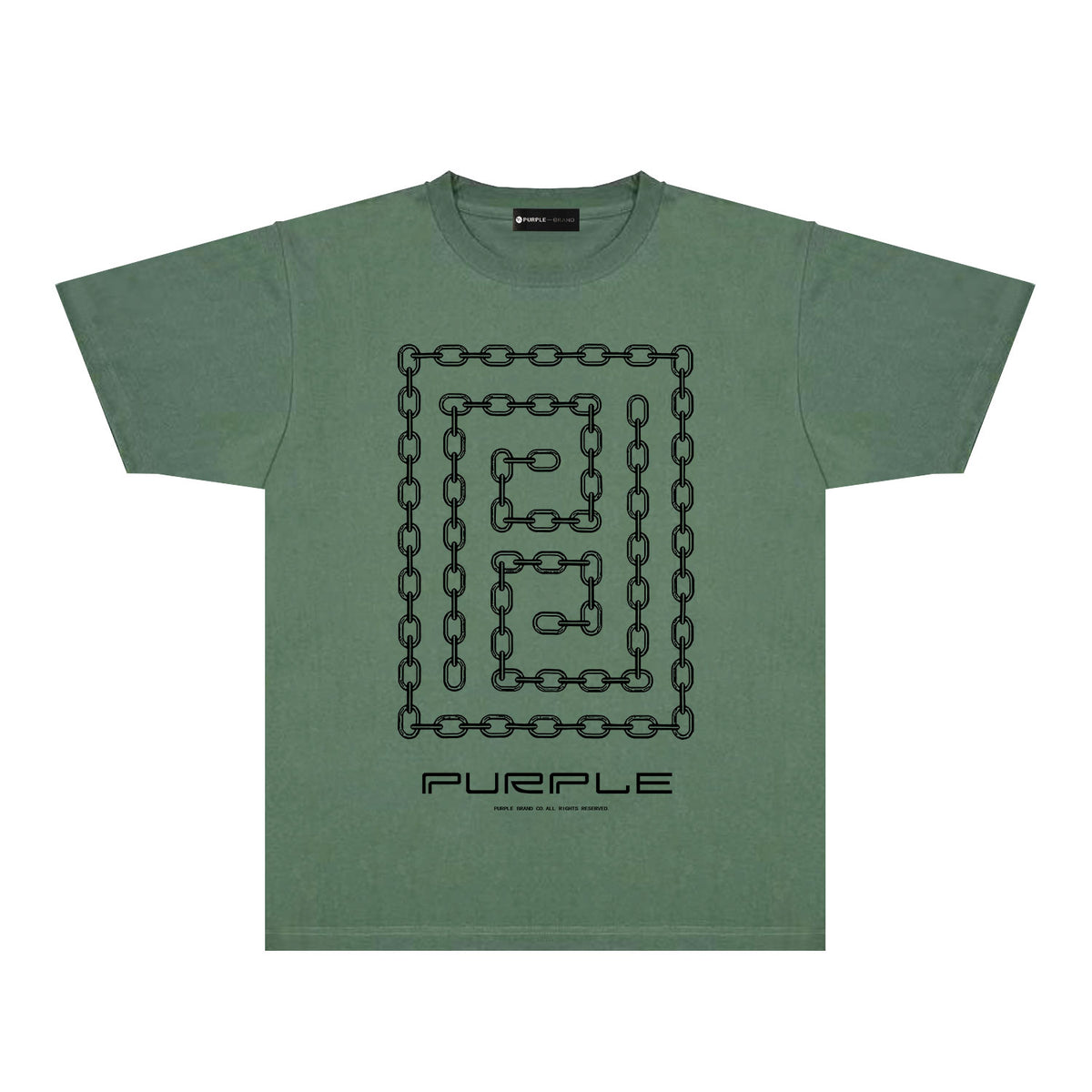 Purple Chain Graphic T-Shirt Short Sleeve Casual Streetwear Tee PUR090