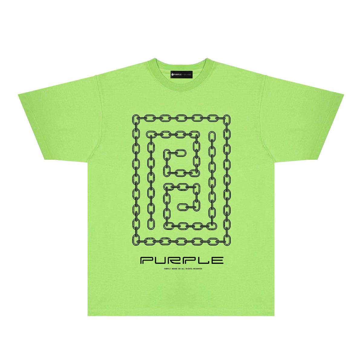Purple Chain Graphic T-Shirt Short Sleeve Casual Streetwear Tee PUR090