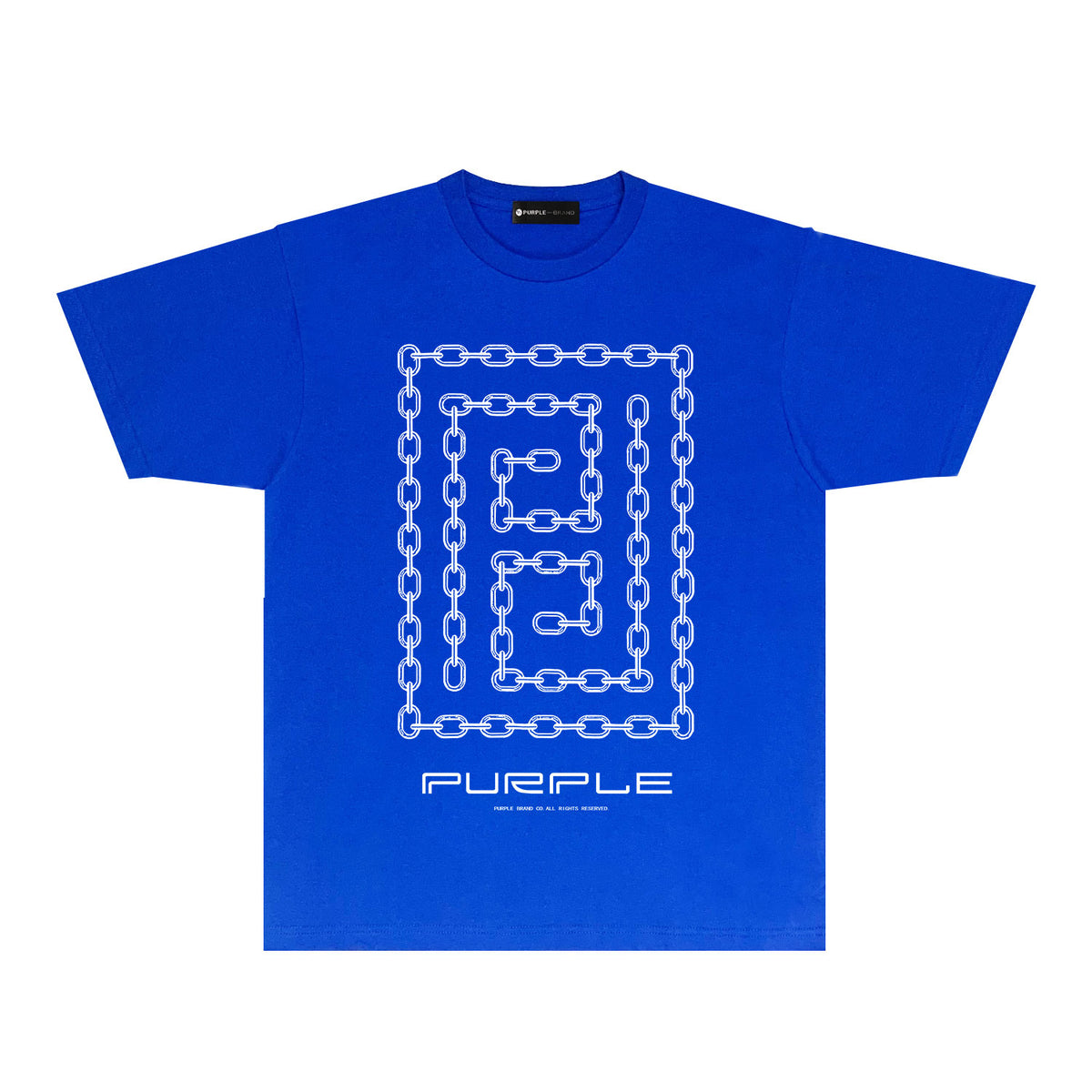 Purple Chain Graphic T-Shirt Short Sleeve Casual Streetwear Tee PUR090